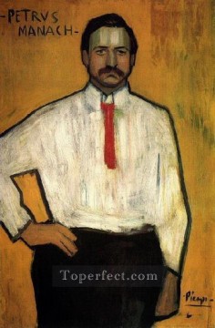 Pablo Picasso Painting - Retrato del padre Manach 1901 Pablo Picasso